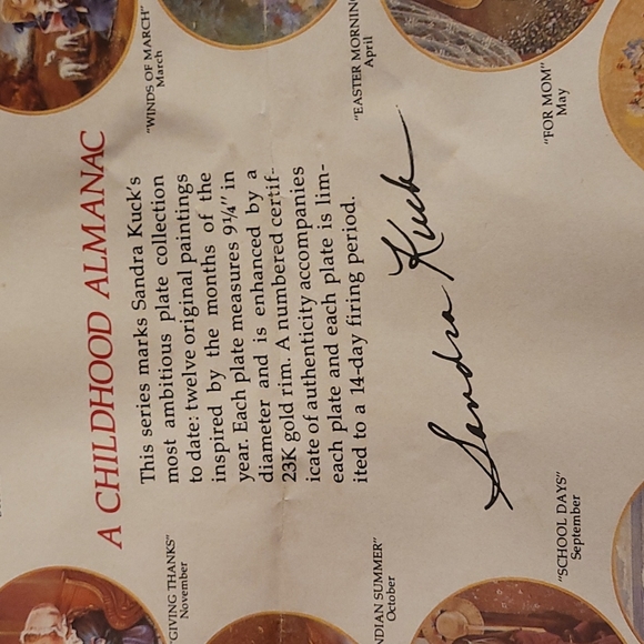 Vintage 1987 Night Time Story decorative plate by Sandra Kuck #0365 CB - Picture 7 of 10